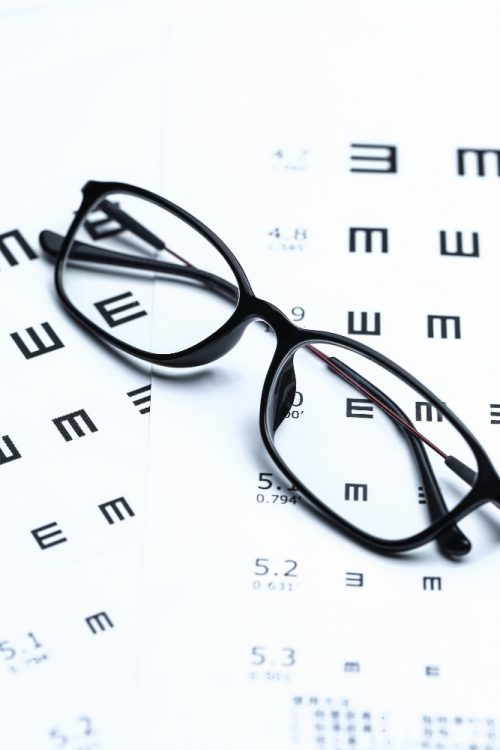 glasses eye chart white background