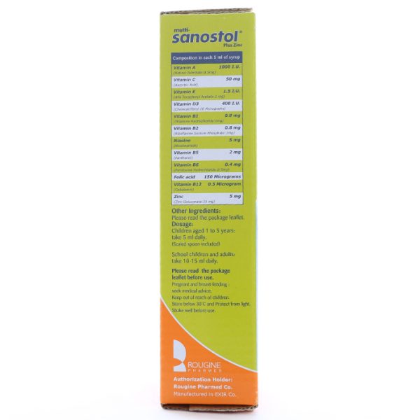 جدول شربت مولتی سانستول پلاس زینک 1