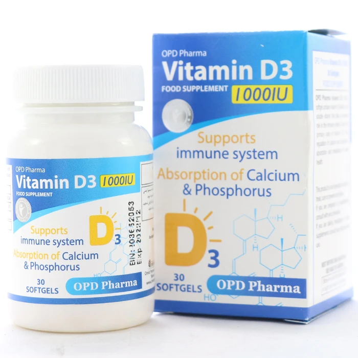 کپسول ویتامین د3 1000 او پی دی فارما (1) کپسول ویتامین د3 1000 او پی دی فارما
