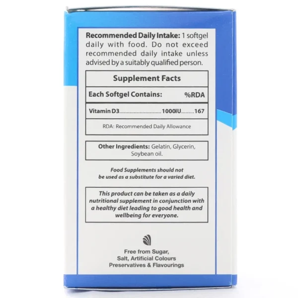 کپسول ویتامین د3 1000 او پی دی فارما