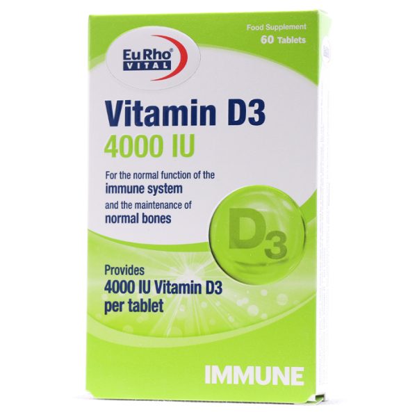 قرص ویتامین D3 4000 واحد یوروویتال 60 عددی