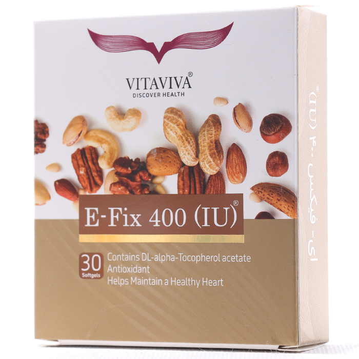 کپسول ویتامین E 400 واحد ای فیکس ویتاویوا 30 عددی