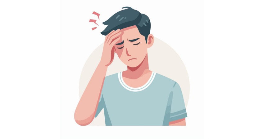 man with his head white shirt that says he is crying 1225308 520