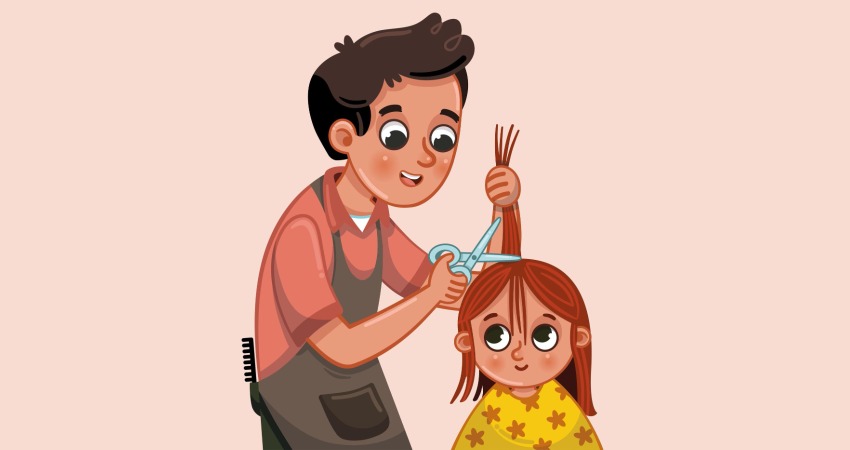 رشد سریع مو با یک ترفند ساده 3 vector illustration little girl getting haircut hairdressers 491934 850
