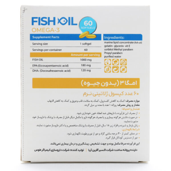 جدول سافت ژل امگا 3 مونم