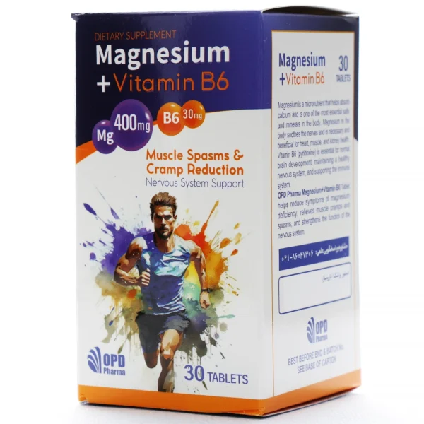 قرص منیزیم پلاس ویتامین ب6 او پی دی فارما